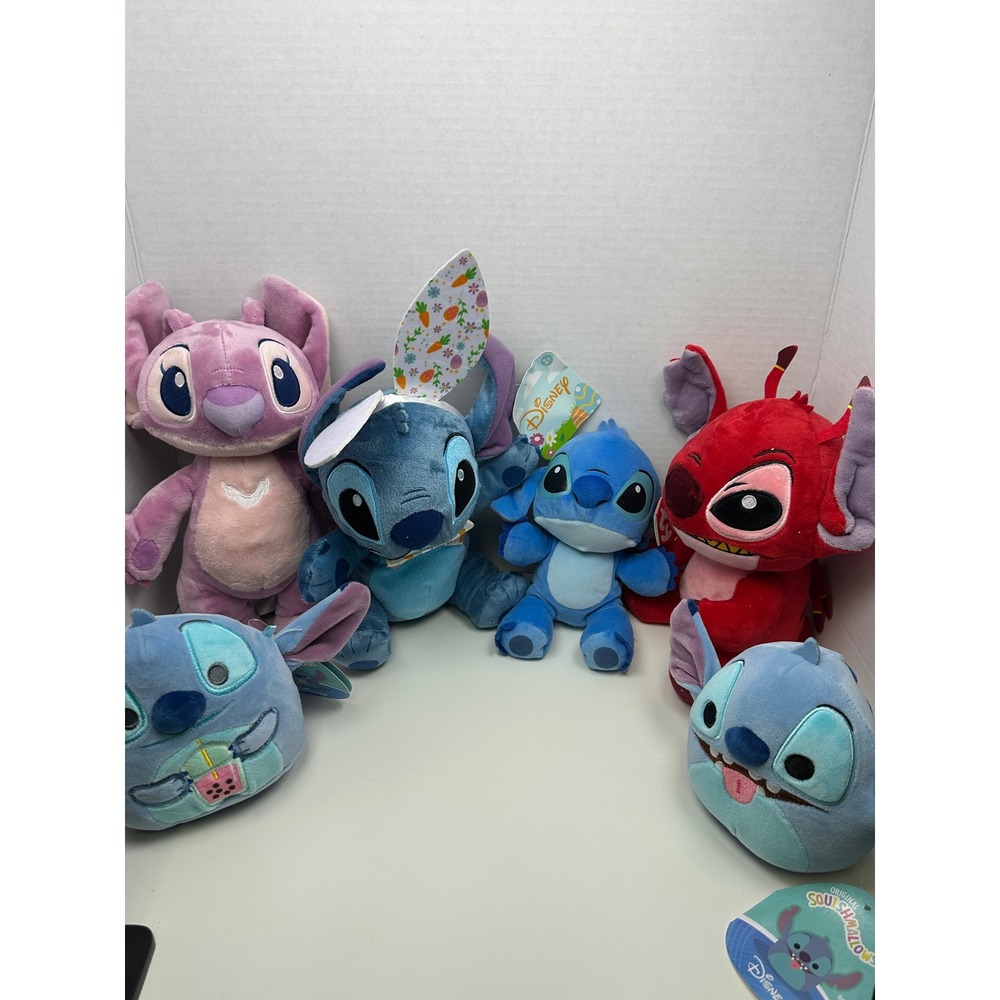 Disney Lilo & Stitch Plush Lot Angel Leroy Squishmallow Ty Beanie Baby Easter - Picture 3 of 6